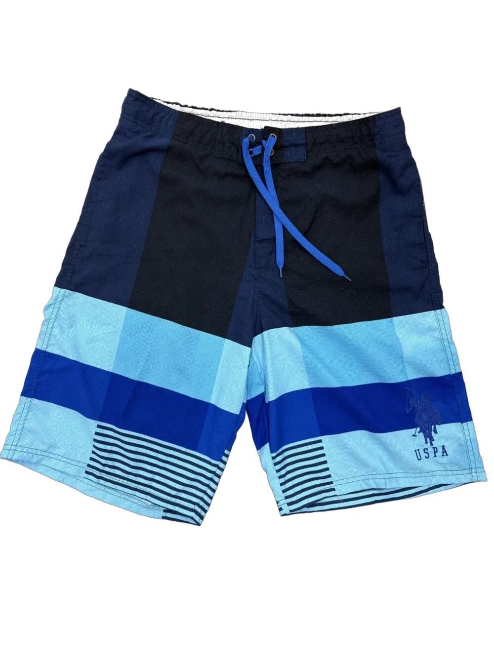 U.S. Polo Assn. Colorblock Stripe Board Shorts Navy
